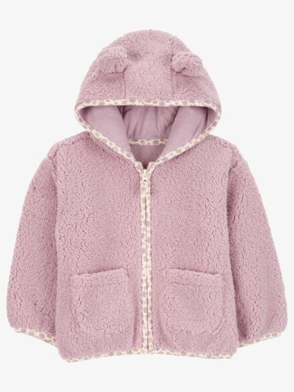 Carter’s Just One You Baby Girl Mauve Sherpa Zip-Up Jacket 9M Winter Coat